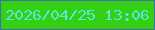 文字の大きさ：3、枠の色：4070b0、背景の色：35cf14、文字の色：5be6dc 無料ブログパーツのブログ時計