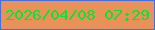 文字の大きさ：2、枠の色：4070e8、背景の色：e89158、文字の色：0be333 無料ブログパーツのブログ時計