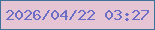 文字の大きさ：3、枠の色：407299、背景の色：e5c5d4、文字の色：6c6ec6 無料ブログパーツのブログ時計
