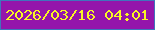 文字の大きさ：5、枠の色：4074bc、背景の色：9415ab、文字の色：f9f723 無料ブログパーツのブログ時計