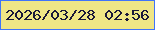 文字の大きさ：4、枠の色：4074f9、背景の色：efe686、文字の色：1b1839 無料ブログパーツのブログ時計