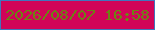 文字の大きさ：5、枠の色：4075bd、背景の色：d10458、文字の色：6b8413 無料ブログパーツのブログ時計