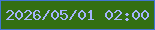 文字の大きさ：1、枠の色：4075d2、背景の色：336f13、文字の色：a5b4fd 無料ブログパーツのブログ時計