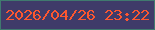 文字の大きさ：4、枠の色：407a6f、背景の色：3f3b69、文字の色：fd5730 無料ブログパーツのブログ時計