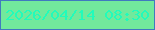 文字の大きさ：5、枠の色：407abf、背景の色：72e99c、文字の色：22fbbb 無料ブログパーツのブログ時計