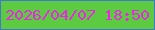 文字の大きさ：4、枠の色：407acd、背景の色：5dcb41、文字の色：ec25e4 無料ブログパーツのブログ時計