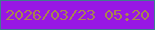 文字の大きさ：4、枠の色：407c90、背景の色：9817e4、文字の色：a8854f 無料ブログパーツのブログ時計