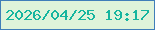 文字の大きさ：1、枠の色：407eb9、背景の色：dff3da、文字の色：15b59f 無料ブログパーツのブログ時計