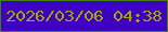 文字の大きさ：4、枠の色：407f13、背景の色：3f00c4、文字の色：9daa03 無料ブログパーツのブログ時計