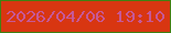 文字の大きさ：3、枠の色：408012、背景の色：d83611、文字の色：c65897 無料ブログパーツのブログ時計