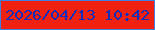 文字の大きさ：5、枠の色：4080e4、背景の色：f0210e、文字の色：162db8 無料ブログパーツのブログ時計