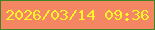 文字の大きさ：2、枠の色：408426、背景の色：f48663、文字の色：fff429 無料ブログパーツのブログ時計