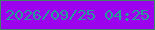 文字の大きさ：5、枠の色：408467、背景の色：9d02ee、文字の色：259c99 無料ブログパーツのブログ時計