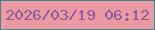 文字の大きさ：3、枠の色：40848a、背景の色：ec9aa2、文字の色：8a589f 無料ブログパーツのブログ時計