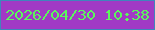 文字の大きさ：4、枠の色：4085bc、背景の色：a13ac5、文字の色：5bf75c 無料ブログパーツのブログ時計