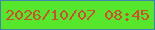 文字の大きさ：4、枠の色：4086aa、背景の色：56e62b、文字の色：cf4c31 無料ブログパーツのブログ時計