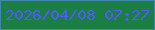 文字の大きさ：3、枠の色：4087ae、背景の色：1b7f44、文字の色：4e5cfe 無料ブログパーツのブログ時計