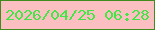 文字の大きさ：4、枠の色：408b1d、背景の色：fbbec1、文字の色：45e449 無料ブログパーツのブログ時計