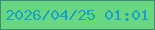 文字の大きさ：3、枠の色：408c6e、背景の色：69d781、文字の色：189fca 無料ブログパーツのブログ時計