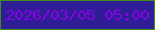 文字の大きさ：1、枠の色：408e15、背景の色：2f1d95、文字の色：8702e4 無料ブログパーツのブログ時計