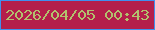 文字の大きさ：4、枠の色：408fee、背景の色：b41e4b、文字の色：b2c06d 無料ブログパーツのブログ時計