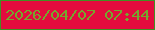 文字の大きさ：3、枠の色：409023、背景の色：e30b3e、文字の色：74a72d 無料ブログパーツのブログ時計