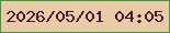 文字の大きさ：3、枠の色：409838、背景の色：e9cba8、文字の色：431d2f 無料ブログパーツのブログ時計