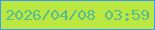 文字の大きさ：5、枠の色：4098f8、背景の色：bae841、文字の色：56bb93 無料ブログパーツのブログ時計