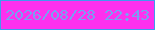 文字の大きさ：5、枠の色：4099ee、背景の色：fd30ee、文字の色：78a0f2 無料ブログパーツのブログ時計