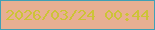 文字の大きさ：3、枠の色：40a0b5、背景の色：e8af92、文字の色：cdc337 無料ブログパーツのブログ時計