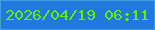 文字の大きさ：5、枠の色：40a0df、背景の色：2279dd、文字の色：61ef0e 無料ブログパーツのブログ時計