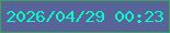 文字の大きさ：3、枠の色：40a25a、背景の色：58639a、文字の色：0bf9c4 無料ブログパーツのブログ時計