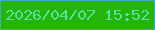 文字の大きさ：4、枠の色：40a7cb、背景の色：26b408、文字の色：50e3a5 無料ブログパーツのブログ時計