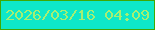 文字の大きさ：3、枠の色：40a803、背景の色：0ee8c8、文字の色：a6ef73 無料ブログパーツのブログ時計