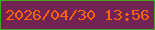 文字の大きさ：2、枠の色：40a81f、背景の色：712352、文字の色：fa6204 無料ブログパーツのブログ時計