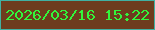 文字の大きさ：1、枠の色：40b1a2、背景の色：6d3c1e、文字の色：32f53b 無料ブログパーツのブログ時計