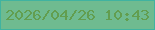 文字の大きさ：5、枠の色：40b3a0、背景の色：6fbb90、文字の色：629e4f 無料ブログパーツのブログ時計