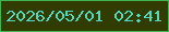 文字の大きさ：5、枠の色：40b552、背景の色：303c01、文字の色：53dabd 無料ブログパーツのブログ時計