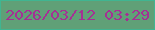 文字の大きさ：3、枠の色：40b591、背景の色：60a077、文字の色：a53094 無料ブログパーツのブログ時計