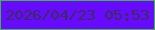 文字の大きさ：5、枠の色：40b643、背景の色：680afe、文字の色：382e57 無料ブログパーツのブログ時計