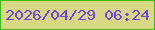 文字の大きさ：4、枠の色：40bb0d、背景の色：d8d783、文字の色：7245ea 無料ブログパーツのブログ時計