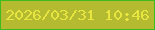 文字の大きさ：4、枠の色：40bb1f、背景の色：b4bb30、文字の色：e8e541 無料ブログパーツのブログ時計