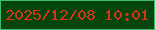 文字の大きさ：4、枠の色：40bc6f、背景の色：04460e、文字の色：da3414 無料ブログパーツのブログ時計