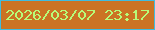 文字の大きさ：5、枠の色：40bcdf、背景の色：cb7324、文字の色：b7fc79 無料ブログパーツのブログ時計
