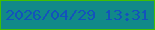 文字の大きさ：2、枠の色：40be04、背景の色：118989、文字の色：1353bc 無料ブログパーツのブログ時計