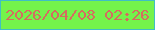 文字の大きさ：3、枠の色：40bec4、背景の色：74f34b、文字の色：d56d60 無料ブログパーツのブログ時計