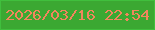 文字の大きさ：5、枠の色：40bf3d、背景の色：3ba832、文字の色：f2865d 無料ブログパーツのブログ時計