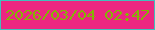 文字の大きさ：1、枠の色：40bfbc、背景の色：ec2681、文字の色：84b404 無料ブログパーツのブログ時計