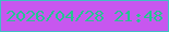 文字の大きさ：5、枠の色：40bfc5、背景の色：c757ef、文字の色：26c392 無料ブログパーツのブログ時計