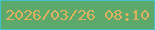 文字の大きさ：5、枠の色：40c1cb、背景の色：5da86b、文字の色：dfb05e 無料ブログパーツのブログ時計